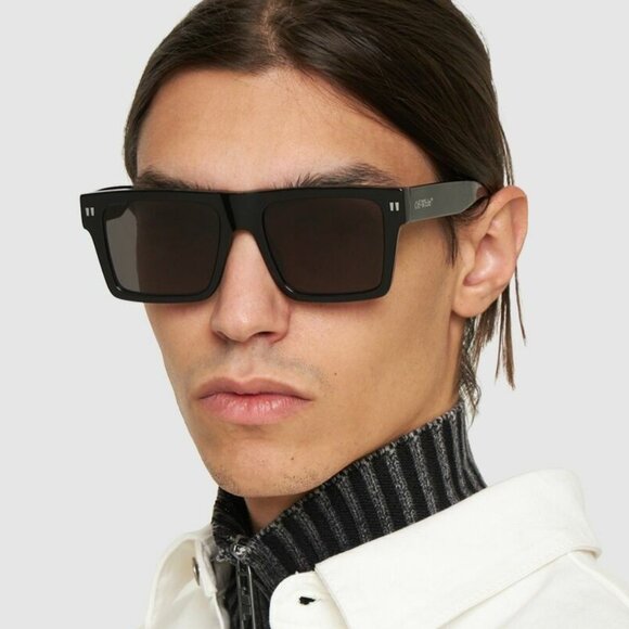 Off-White Men Sunglasses Black Grey Square OERI109 LAWTON 1007 NEW AUTHENTIC - Picture 10 of 11